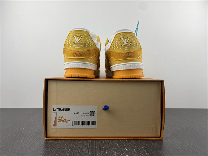 Luis Vitton Trainer Yellow Monogram Denim White 1A9JHB