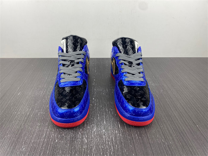 Luis Vitton Nike Air Force 1 Low By Royal blue Black Gold Red