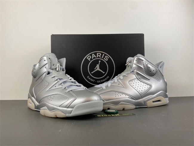 Air Jordan 6 Retro PSG Paris Saint-Germain Silver IQ5135-001